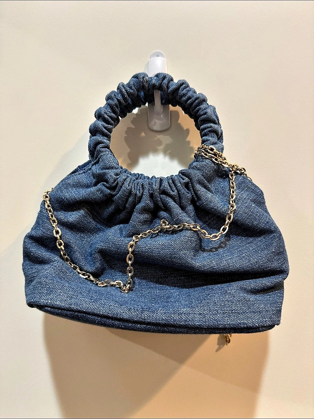 White House Black Market Blue Gathered Shoulder Bag